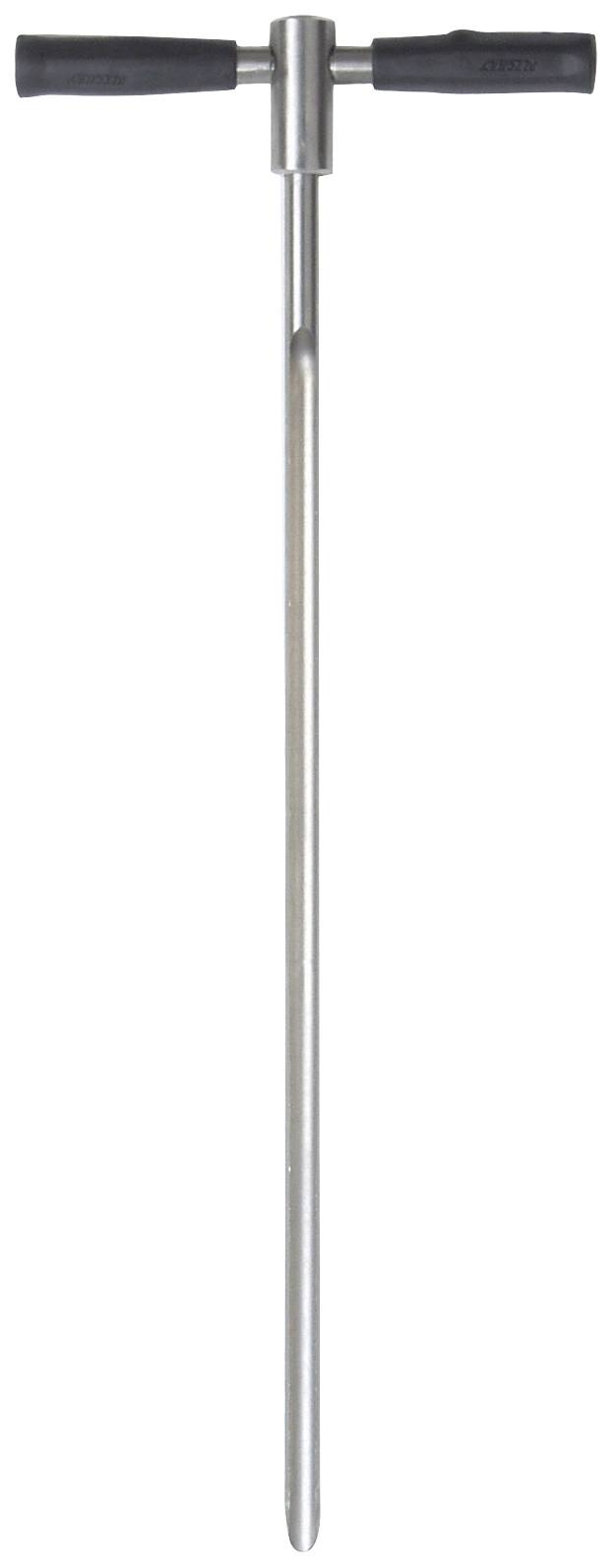 Ein langer, metallischer Probenehmer mit einem T-Griff aus schwarzem Kunststoff, der zur Boden- oder Materialentnahme eingesetzt wird.