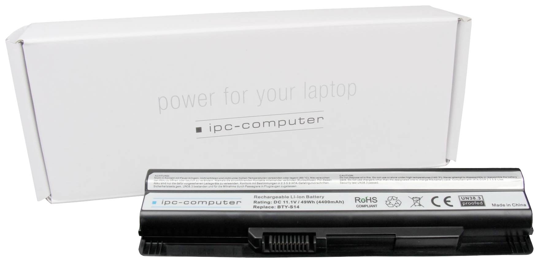 Ipc-computer Notebook-Akku BTY-S14 Replace 11.1V 4400 mAh MSI