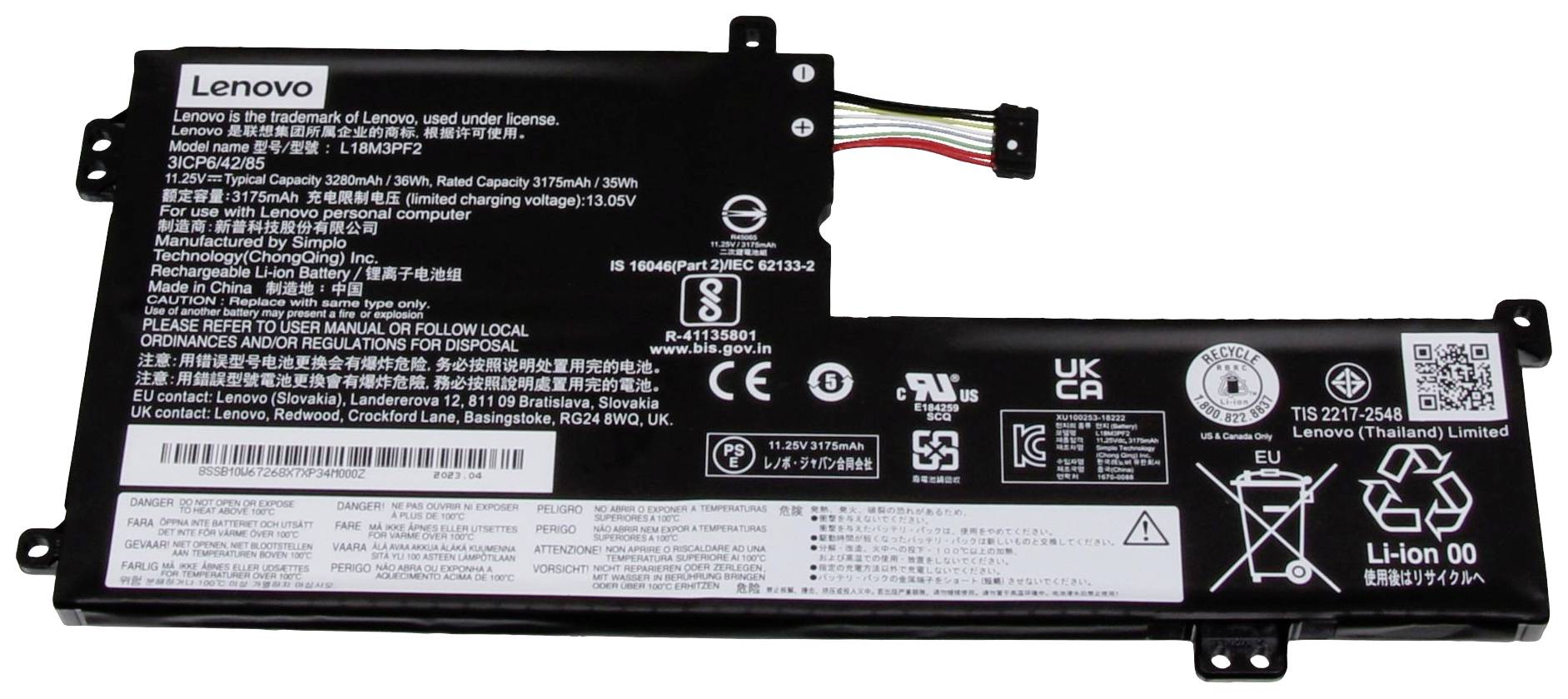 Lenovo Notebook-Akku 5B10T03401 11.25V 3280 mAh