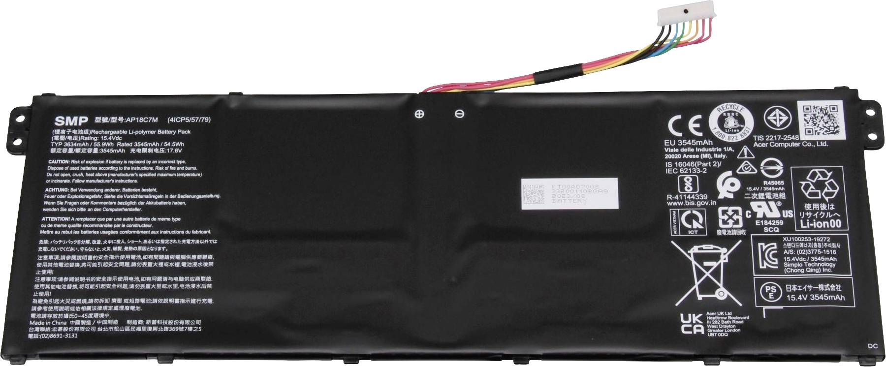 Acer Notebook-Akku KT.00407.008 15.4V 3634 mAh