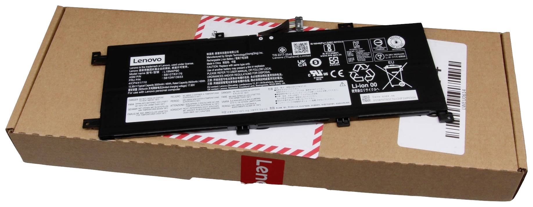 Lenovo Notebook-Akku 5B10W13933 15.36V 2980 mAh