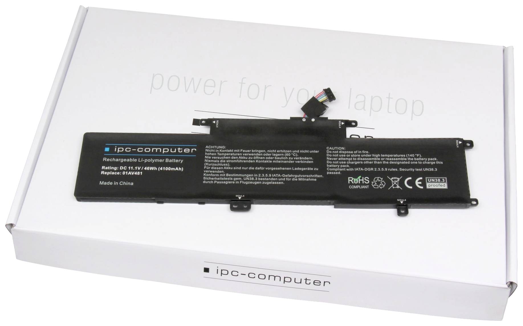 Ipc-computer Notebook-Akku 01AV481 Replace 11.1V 4100 mAh Lenovo