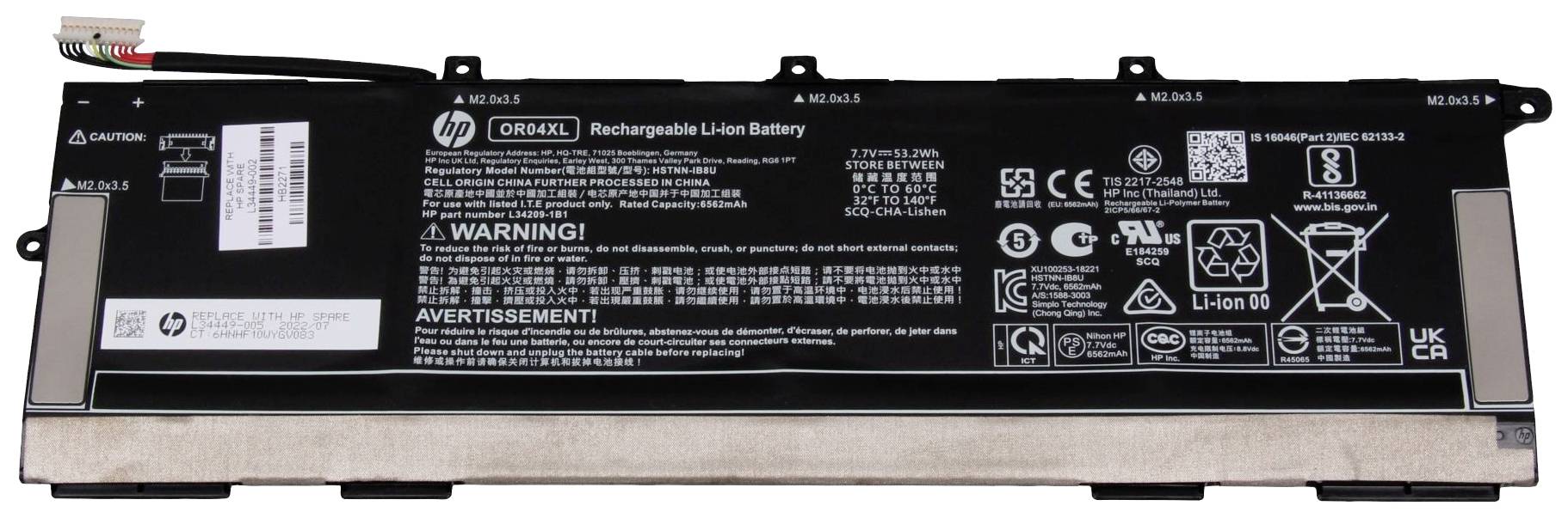HP Notebook-Akku L34449-002 7.7V 6900 mAh