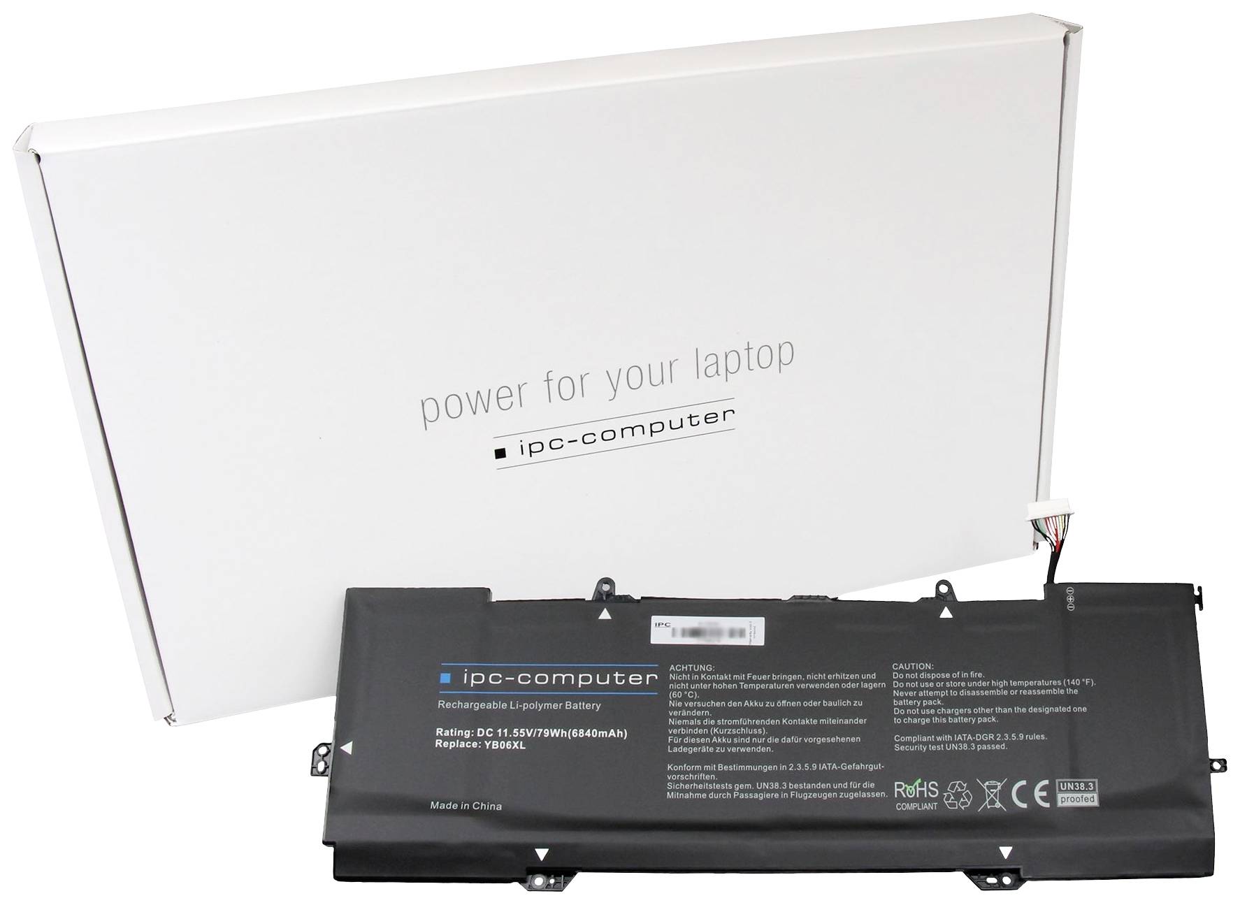 Ipc-computer Notebook-Akku YB06XL Replace 11.55V 6840 mAh HP