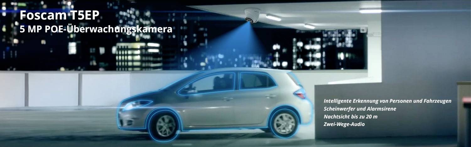 Foscam T5EP (black) LAN IP Überwachungskamera 3072 x 1728 Pixel
