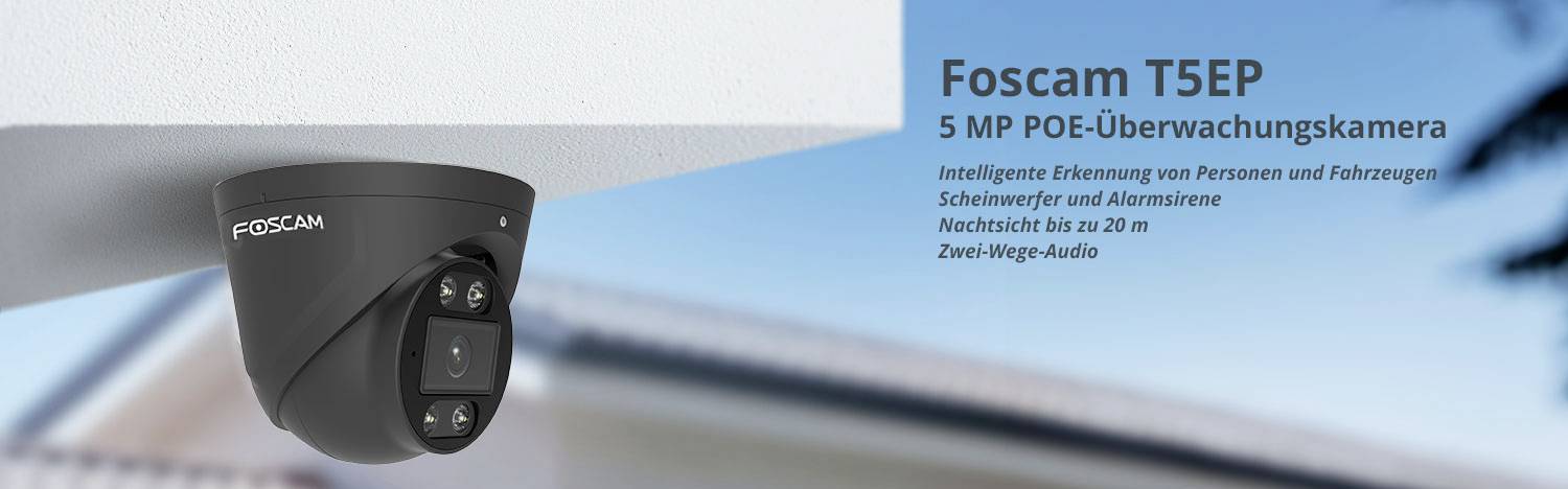 Foscam T5EP (black) LAN IP Überwachungskamera 3072 x 1728 Pixel