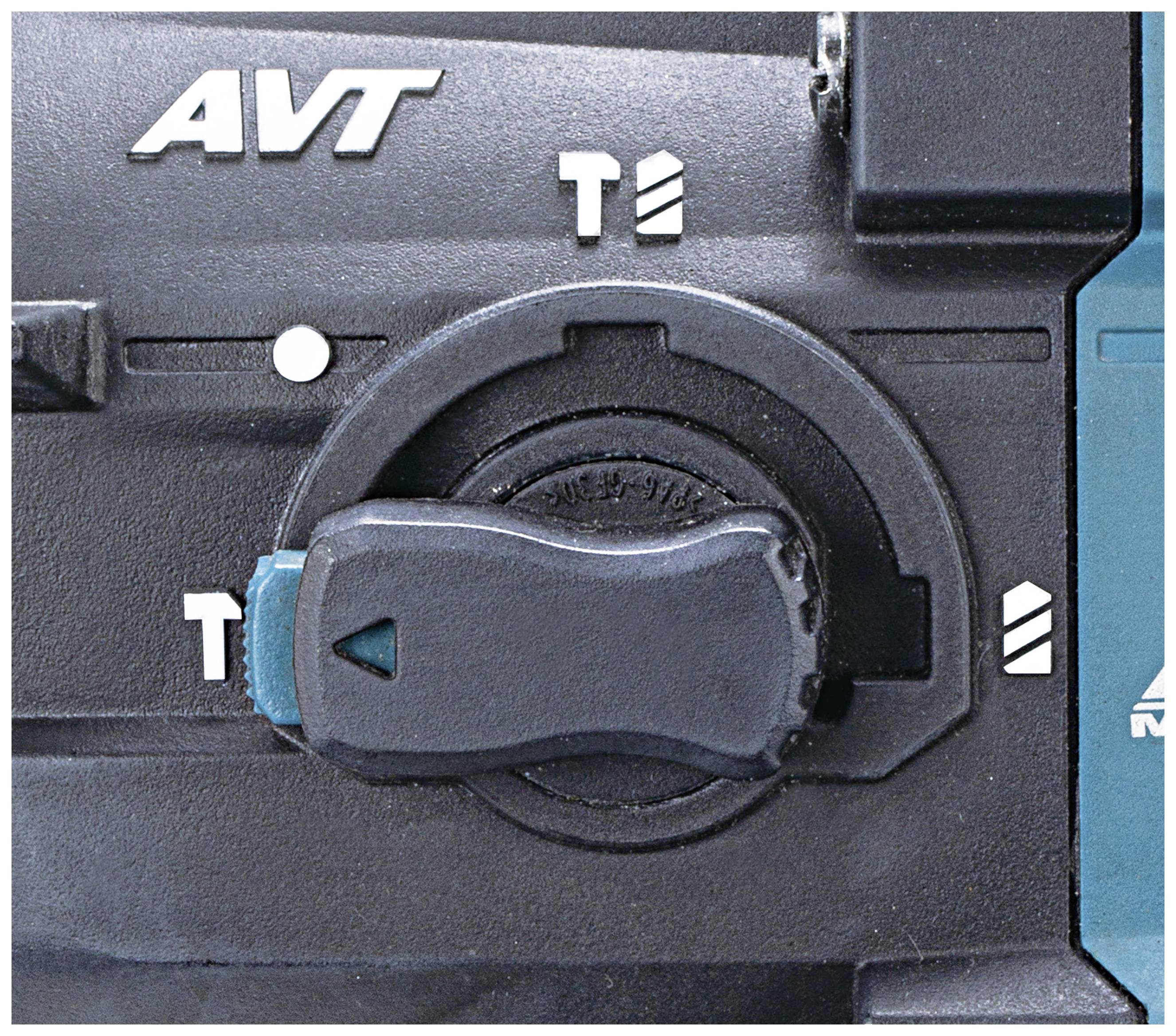 'AVT' Logo und ein schwarzer Drehschalter mit drei Symbolen links und rechts. Der Schalter ist auf das linke Symbol eingestellt.