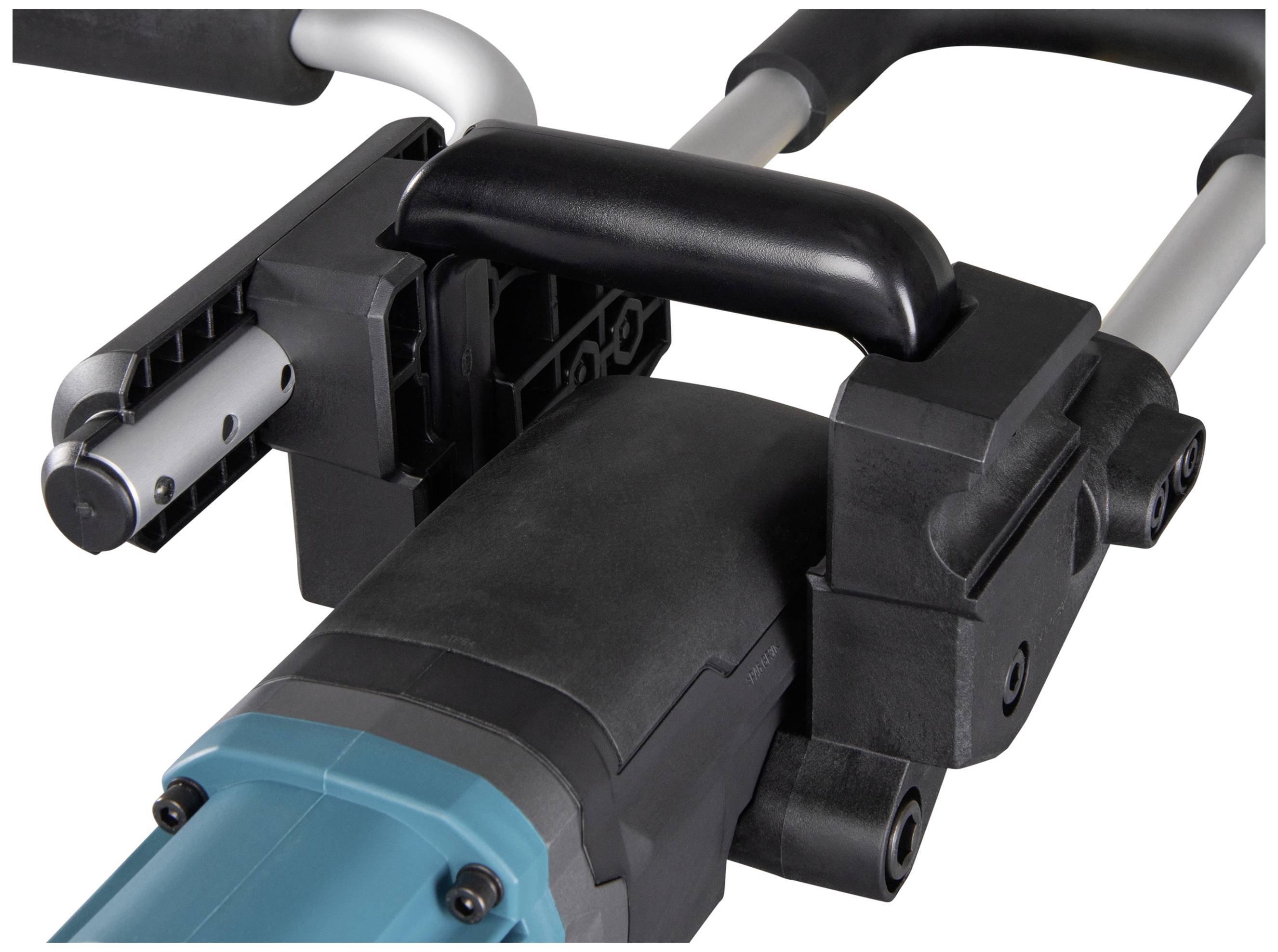 Ein elektrisches Werkzeug mit zwei Griffen, die robust und bequem zum Halten erscheinen. Geeignet für intensive Arbeiten.