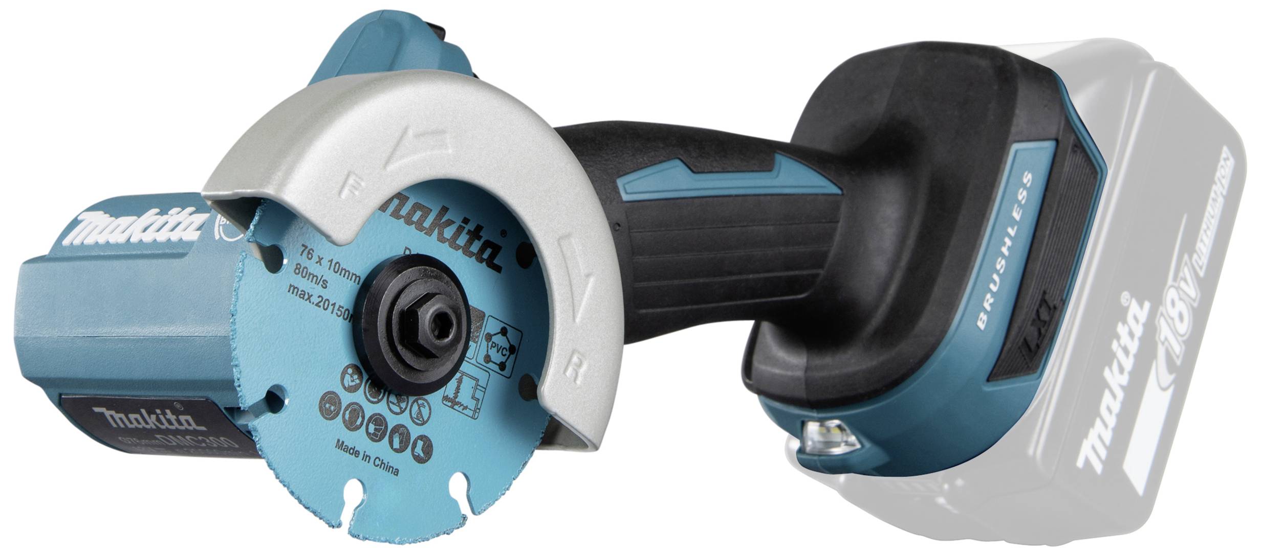 Makita DMC300Z Akku-Winkelschleifer ohne Akku, ohne Ladegerät 18 V