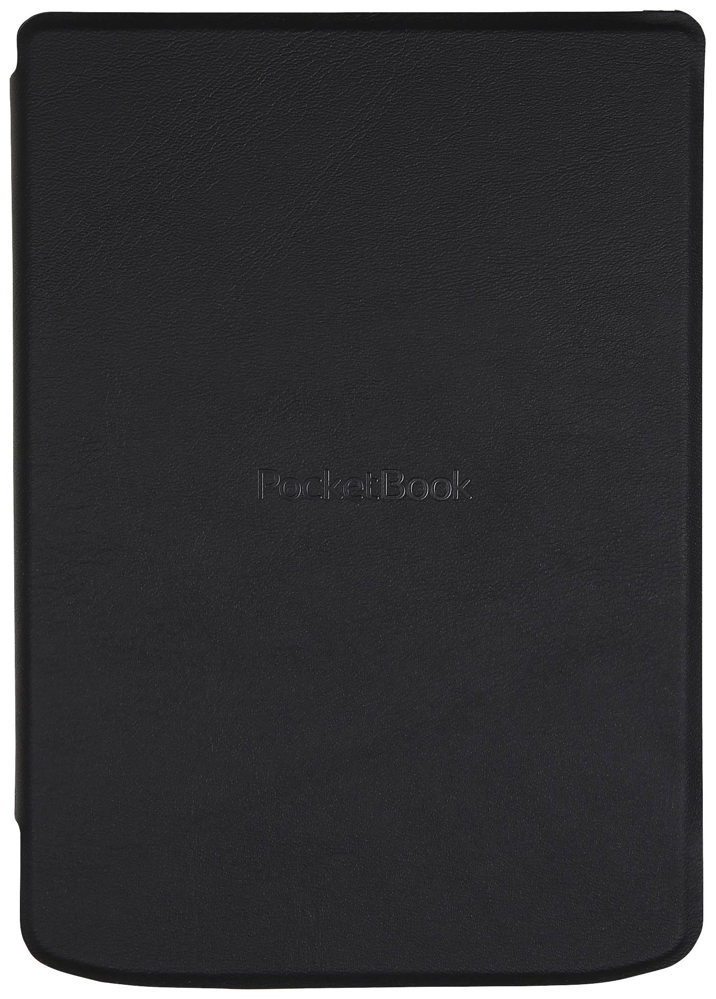 Schwarzes eReader-Case aus Leder mit 'PocketBook'-Logo auf der Vorderseite. Schützt das Gerät vor Kratzern und Stößen.