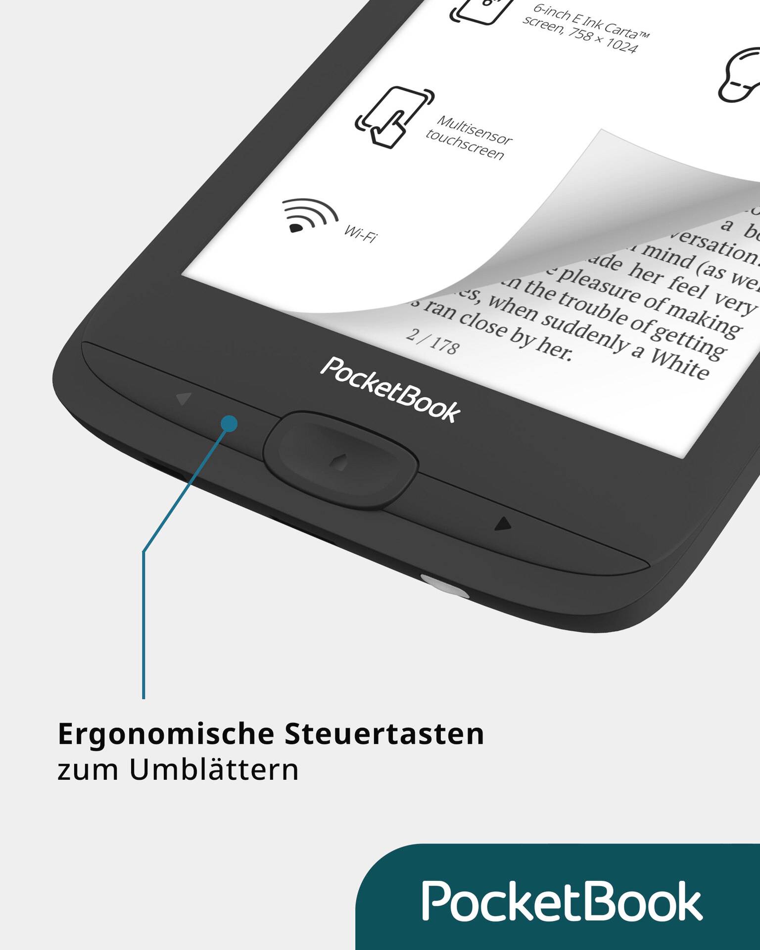 PocketBook Basic Lux 4 eBook-Reader 15.2 cm (6 Zoll) Schwarz