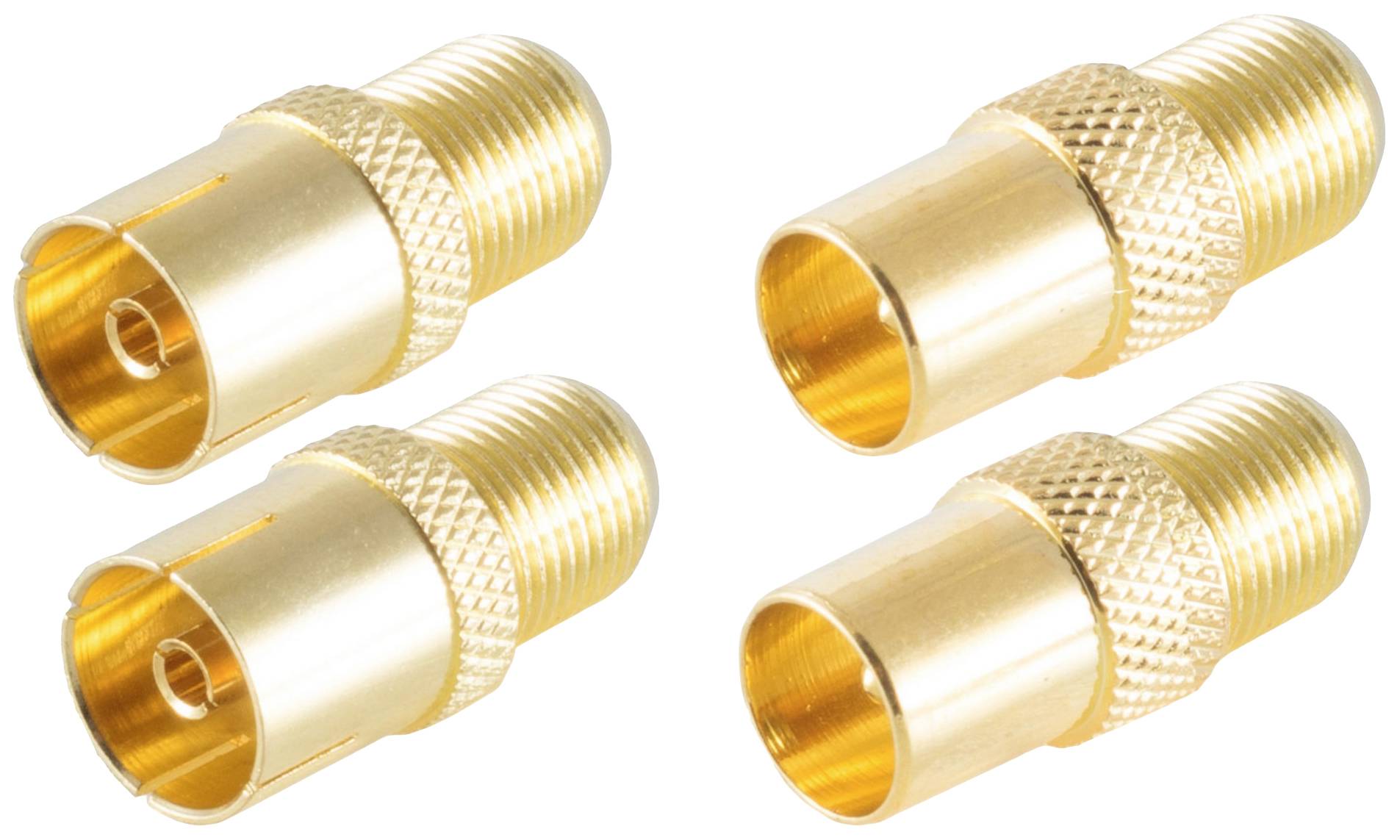 Shiverpeaks BS15-301414 Koax-F-Adapter-Set vergoldet Anschlüsse: Koax-Buchse IEC, F-Stecker, Koax-S