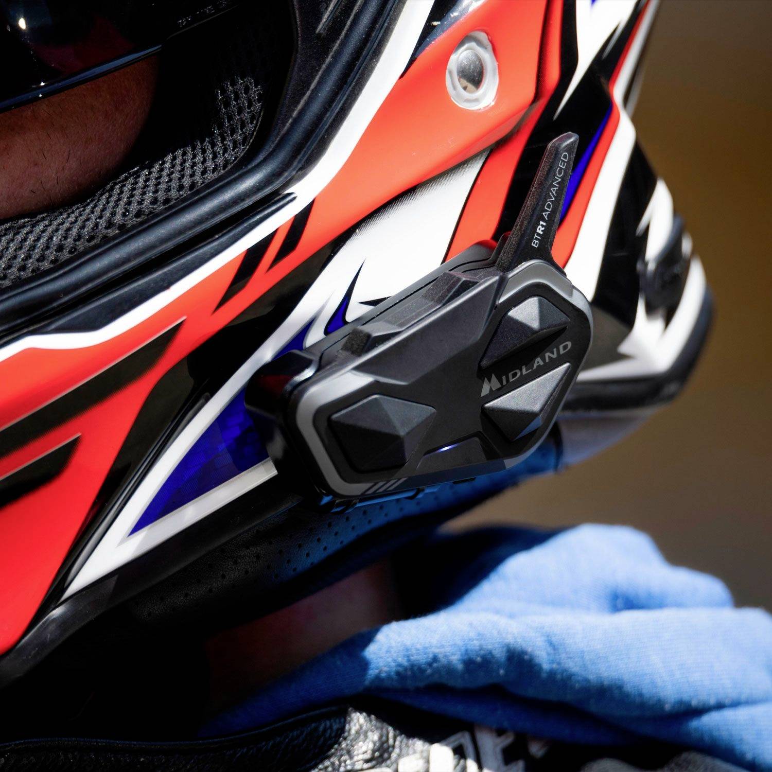 Midland C1529 BTR1 Advanced Bluetooth Kommunikation Motorrad-Funkset Passend für (Helmtyp) Integralhelm, Jethelm, Klapphelm