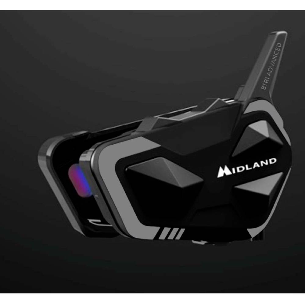 Midland C1529 BTR1 Advanced Bluetooth Kommunikation Motorrad-Funkset Passend für (Helmtyp) Integralhelm, Jethelm, Klapphelm