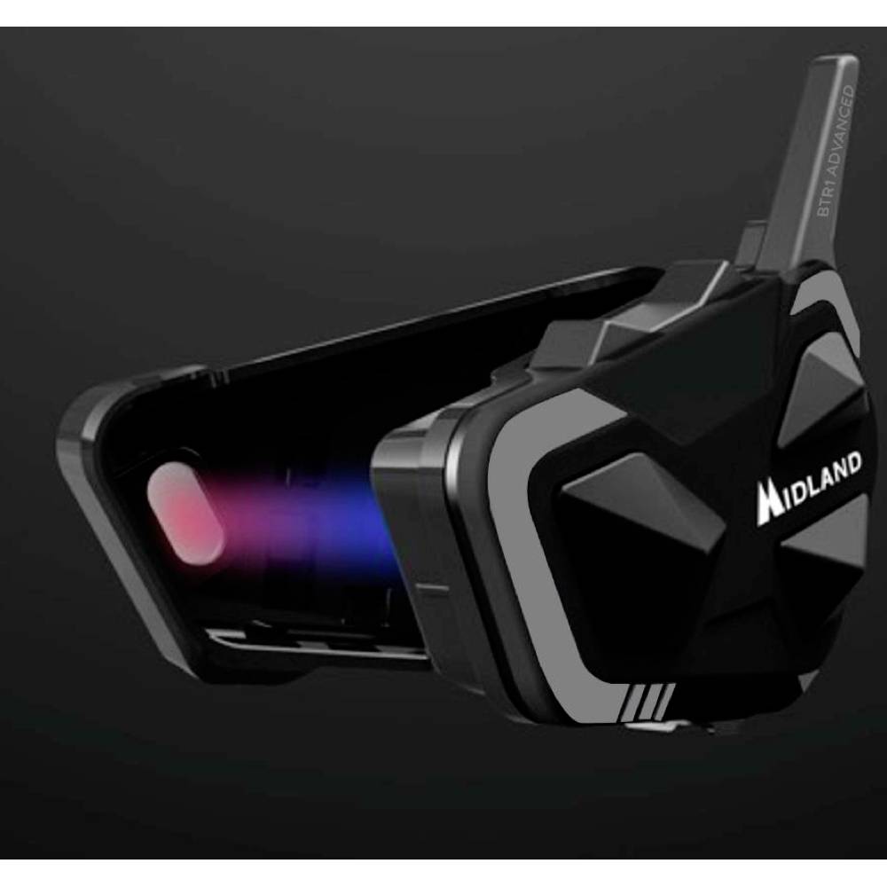 Midland C1529 BTR1 Advanced Bluetooth Kommunikation Motorrad-Funkset Passend für (Helmtyp) Integralhelm, Jethelm, Klapphelm