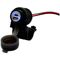 Albrecht Motorrad Duo USB A+C Steckdose QC3.0 12-24 Volt Belastbarkeit Strom max.=2A Doppel-USB Steckdose zum Einbau an einem Albrecht Motorrad Duo USB A+C Steckdose QC3.0 12-24 Volt Belastbarkeit Strom max.=2A Doppel-USB Steckdose zum Einbau an einem