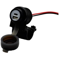 Albrecht Motorrad Duo USB A+C Steckdose QC3.0 12-24 Volt Belastbarkeit Strom max.=2A Doppel-USB Steckdose zum Einbau an einem Albrecht Motorrad Duo USB A+C Steckdose QC3.0 12-24 Volt Belastbarkeit Strom max.=2A Doppel-USB Steckdose zum Einbau an einem