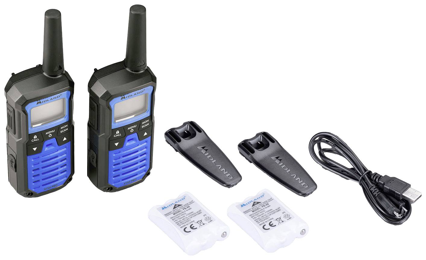 Midland XT50 Pro Paar Blau C1464 PMR/LPD-Handfunkgerät 2er Set