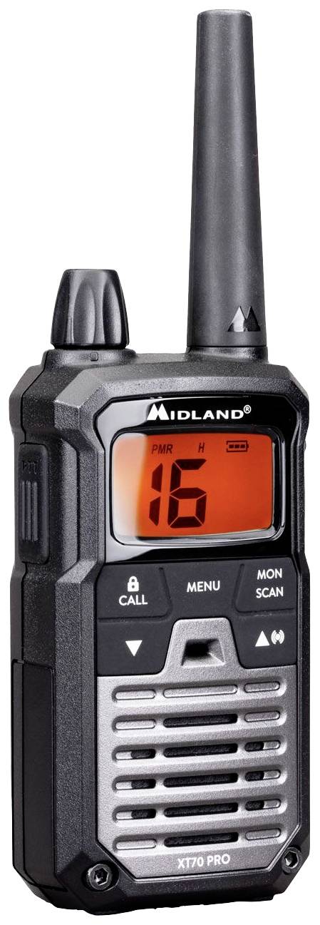 Midland XT70 Pro PMR+LPD Blisterpack Schwarz C1465 PMR/LPD-Handfunkgerät 2er Set