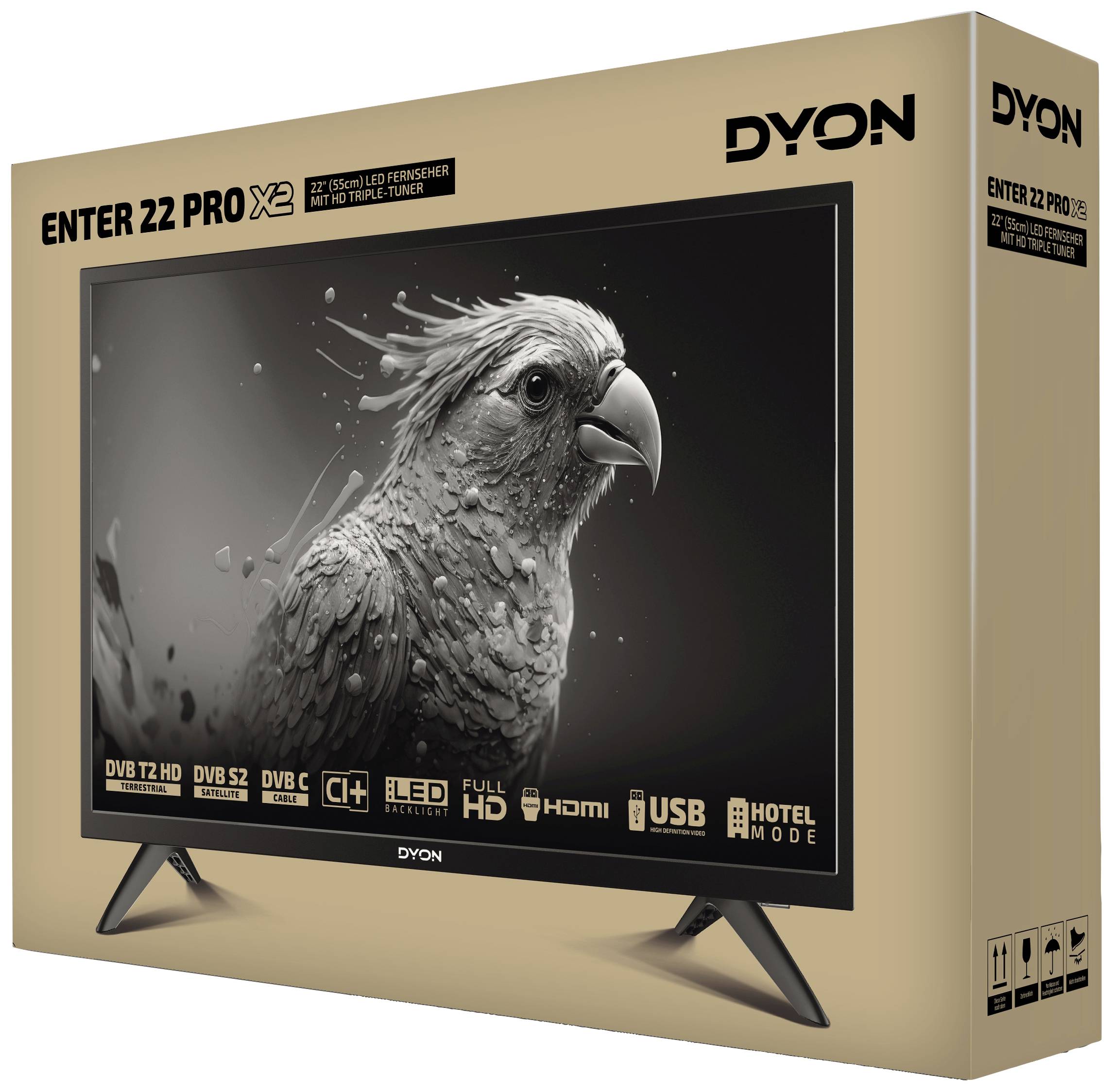 Dyon Enter 22 Pro X2 LED-TV 55cm 22 Zoll EEK E (A - G) CI+, DVB-C, DVB-S2, DVB-T2, Full HD Schwarz