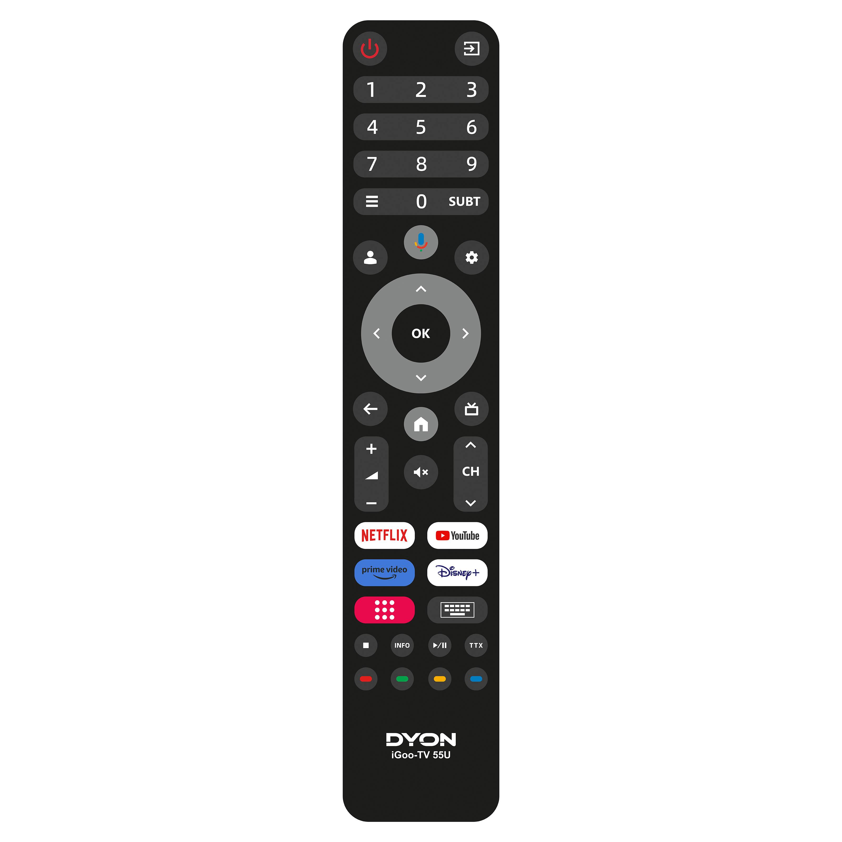 Dyon iGoo-TV 55U LED-TV 139cm 55 Zoll EEK F (A - G) UHD, Smart TV, DVB-C, DVB-S2, DVB-T2, CI+, WLAN Schwarz