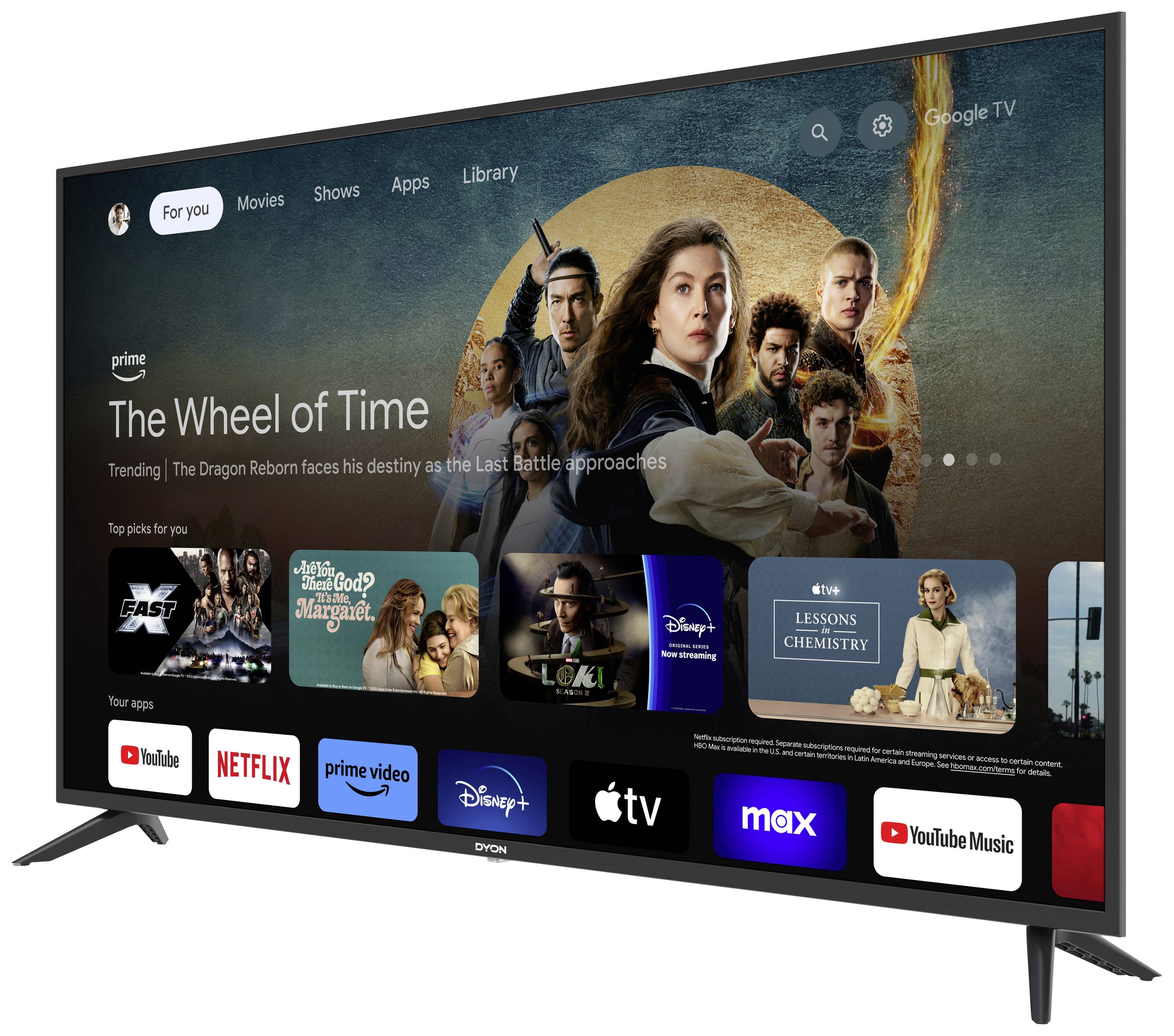 Dyon iGoo-TV 55U LED-TV 139cm 55 Zoll EEK F (A - G) UHD, Smart TV, DVB-C, DVB-S2, DVB-T2, CI+, WLAN Schwarz