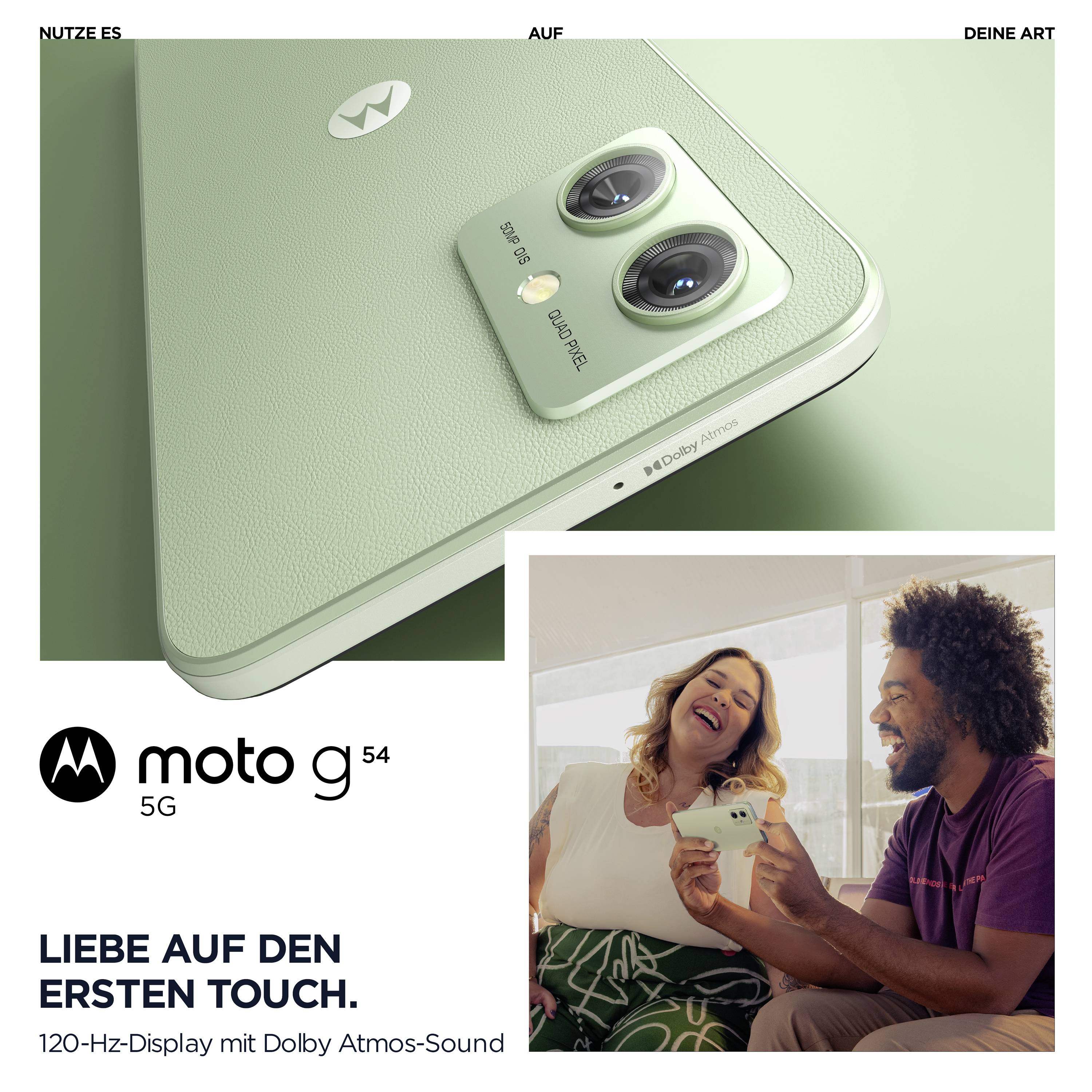 Motorola moto G54 5G Smartphone 256 GB 16.5 cm (6.5 Zoll) Mint, Grün Android™ 13 Dual-SIM