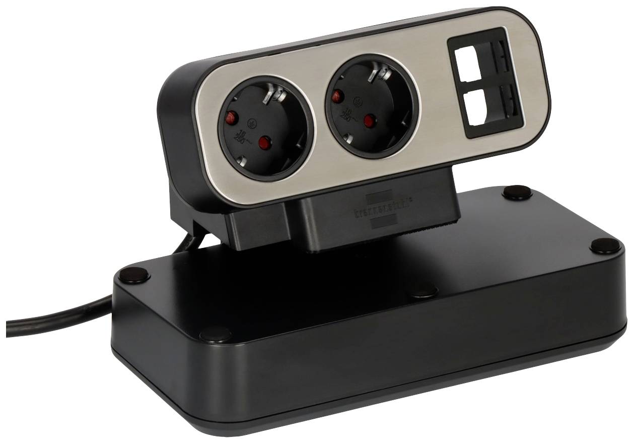 Brennenstuhl 1153580110 Tischsteckdose Schwarz, Silber Schutzkontakt