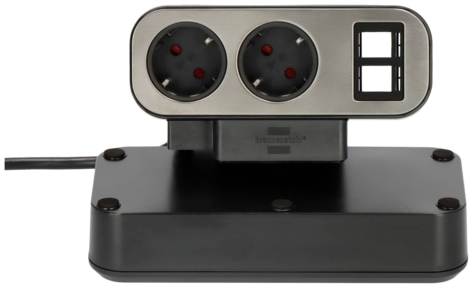 Brennenstuhl 1153580100 Tischsteckdose Schwarz, Silber Schutzkontakt
