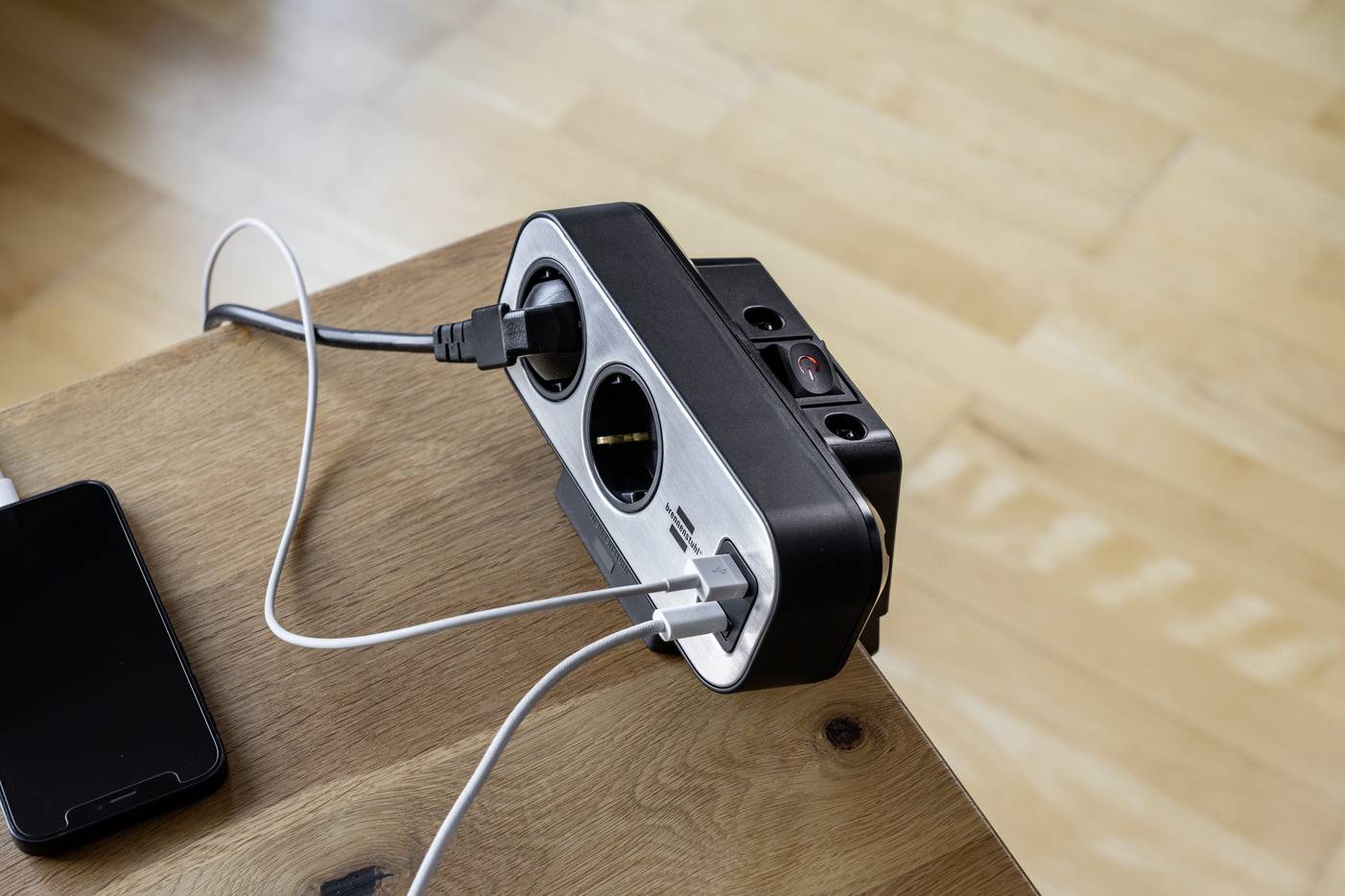 Brennenstuhl 1153580200 Tischsteckdose 10fach Schwarz, Silber Schutzkontakt