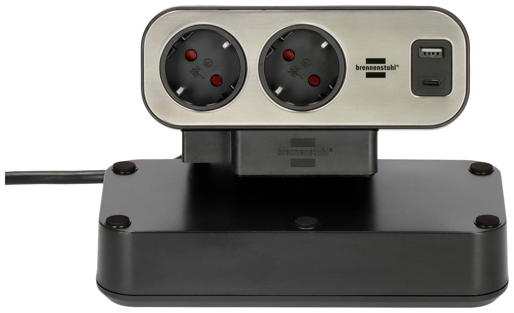 Brennenstuhl 1153580200 Tischsteckdose 10fach Schwarz, Silber Schutzkontakt