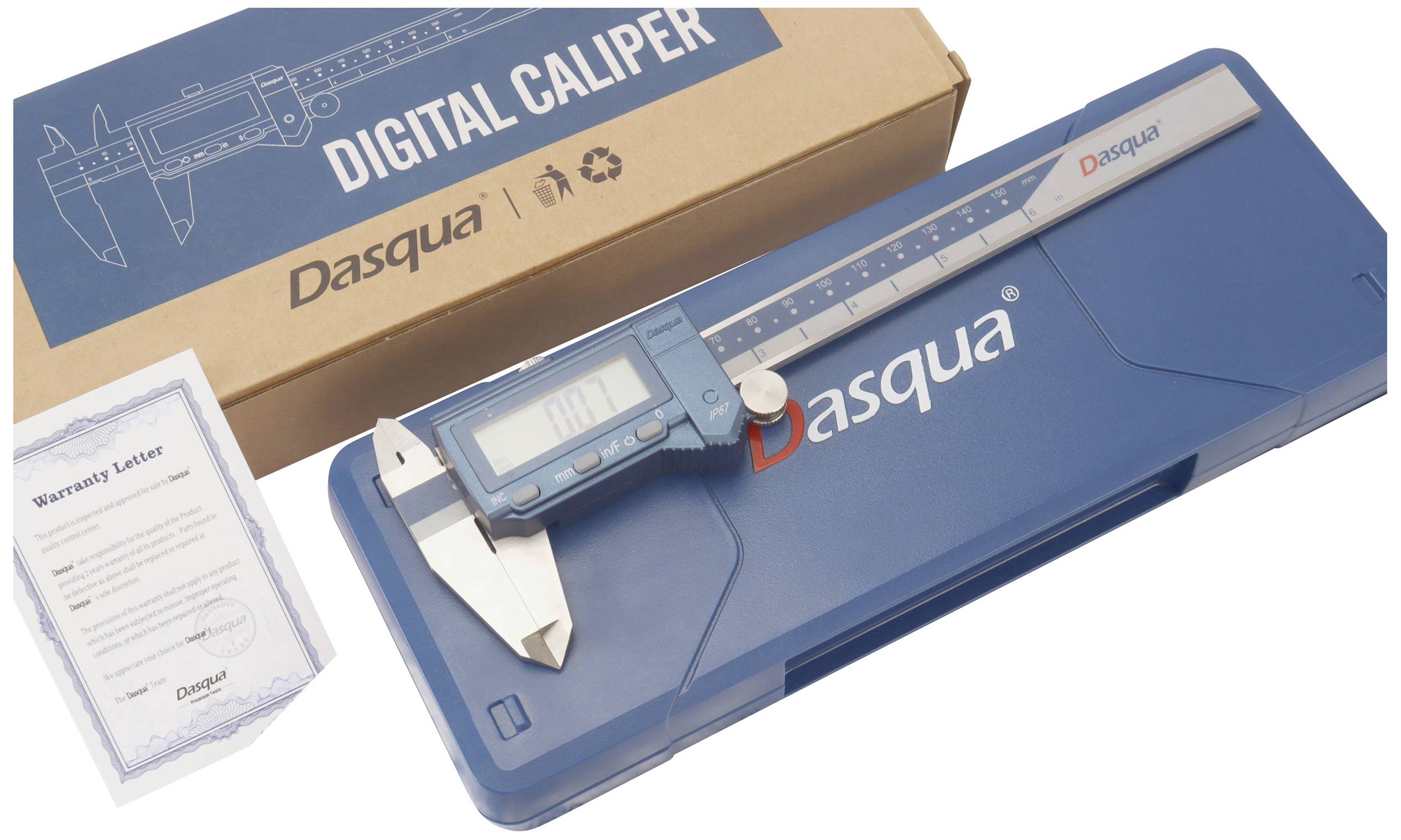 Dasqua 2015-2405 DIN EN 862, Ölbeständiger IP67-Digitalmessschieber Messbereich (max.): 150mm Edelstahl 1St.