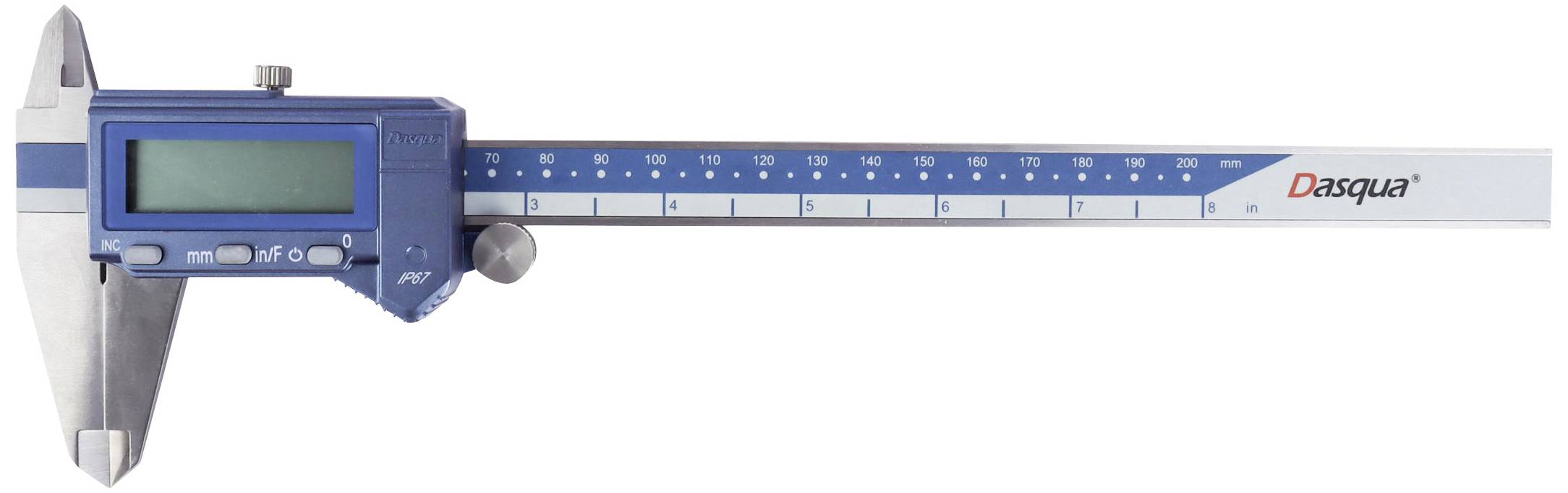 Dasqua 2015-2410 DIN EN 862, Ölbeständiger IP67-Digitalmessschieber Messbereich (max.): 200 mm Edel