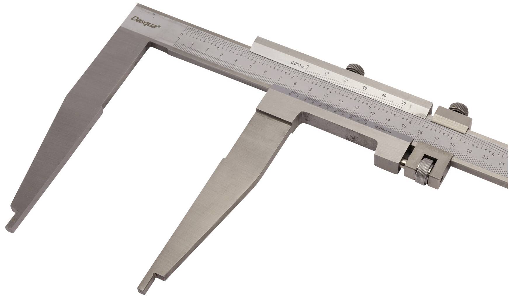 Ein Messschieber aus Metall mit Skala zur präzisen Messung von Abständen und Durchmessern.