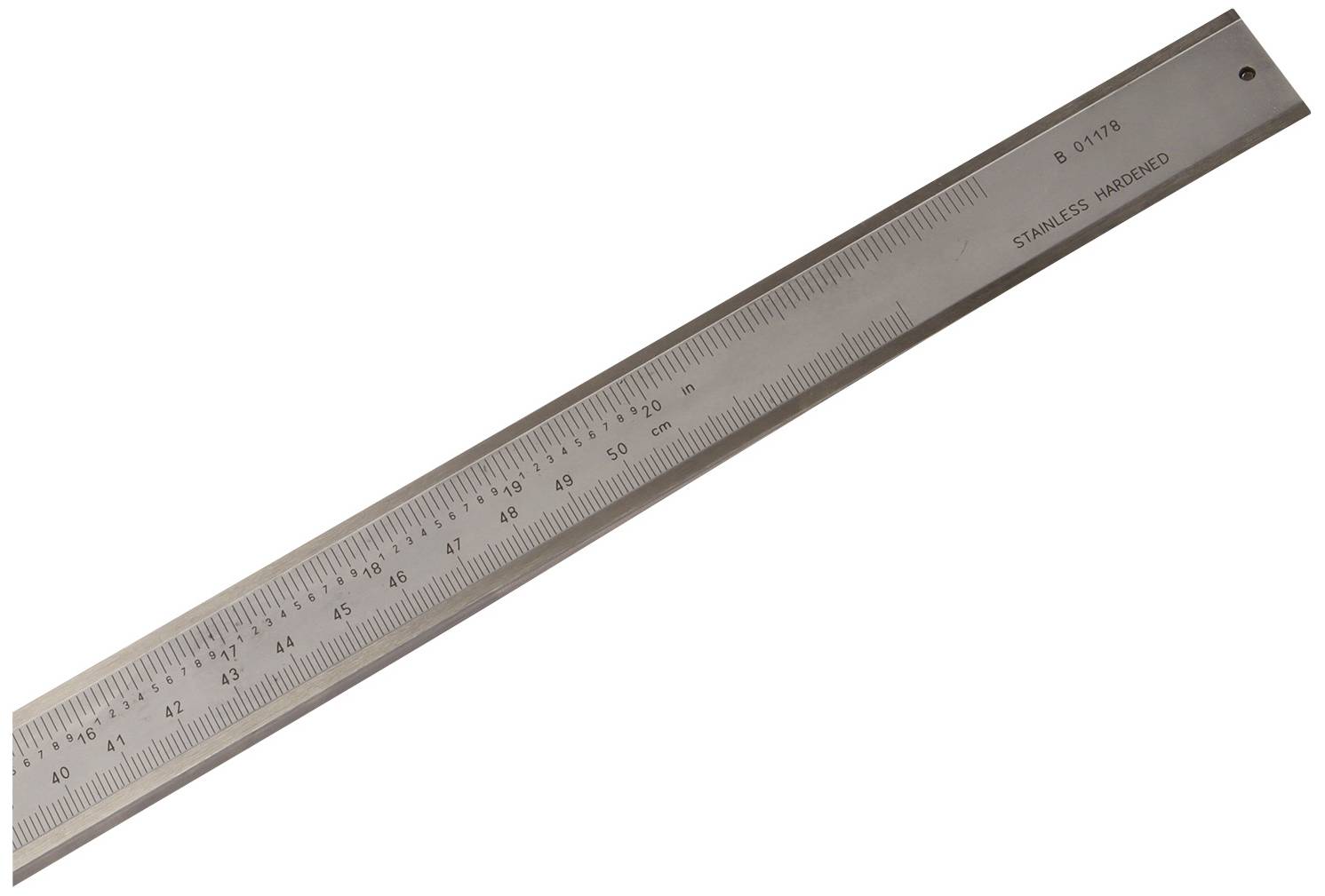 Metalllineal mit Zentimeter- und Millimeterskala, ideal für präzises Messen.
