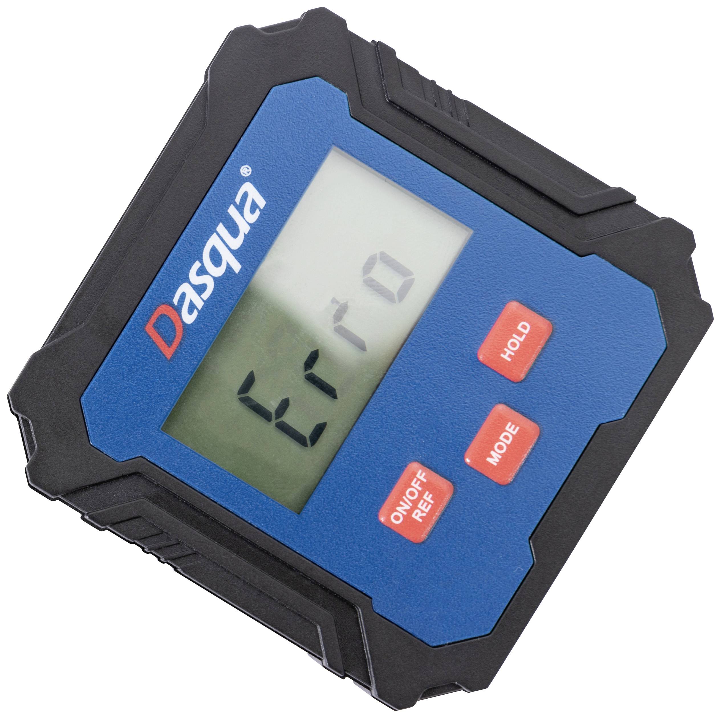 Digitales Messgerät mit blauem Display zeigt 'Err0'. Zwei rote Knöpfe beschriftet mit 'ON/OFF REF' und 'MODE'.