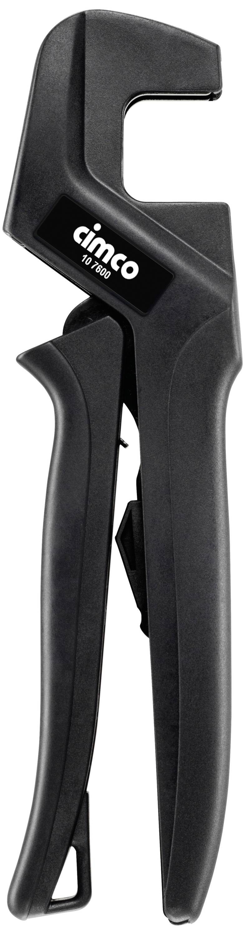 Zange mit schwarzem Griff und 'Cimco' Logo, verwendet zum Abisolieren von Kabeln. Ideal für Elektriker.