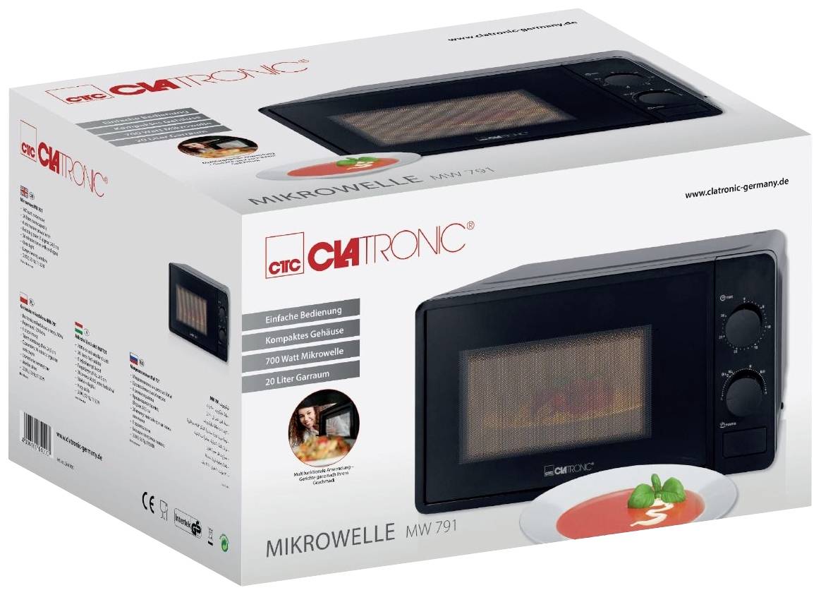 Clatronic MW 791 schwarz Mikrowelle Schwarz 700 W
