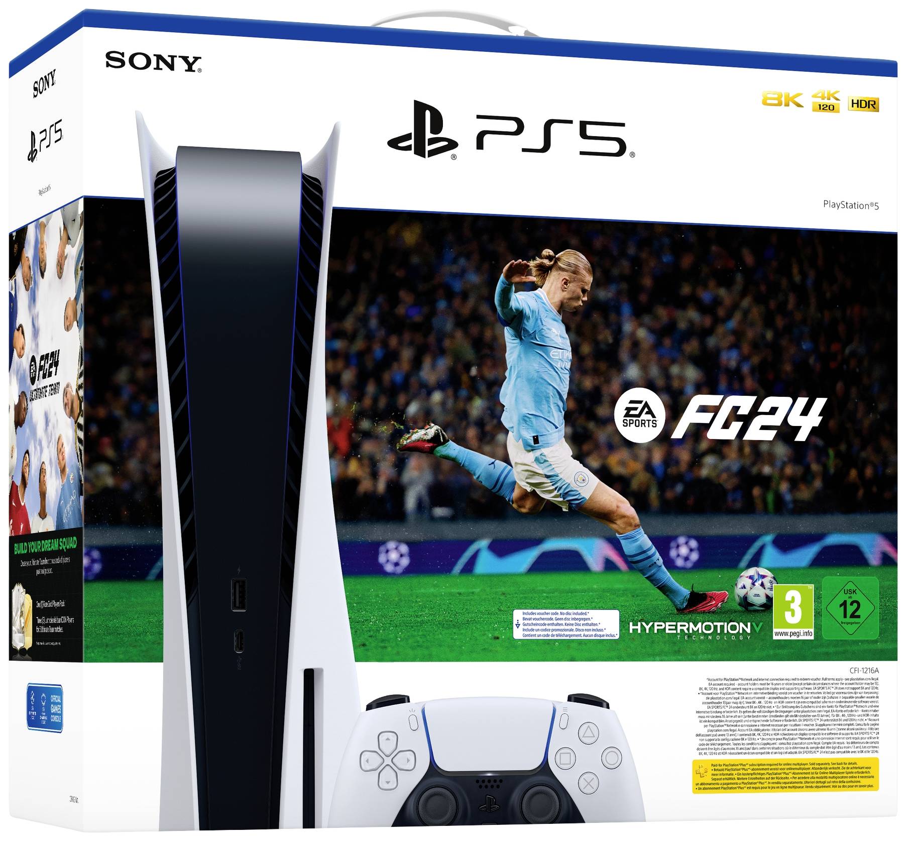 Sony Playstation® 5 Konsole 825GB Weiß, Schwarz inkl. EA SPORTS FC™ 24