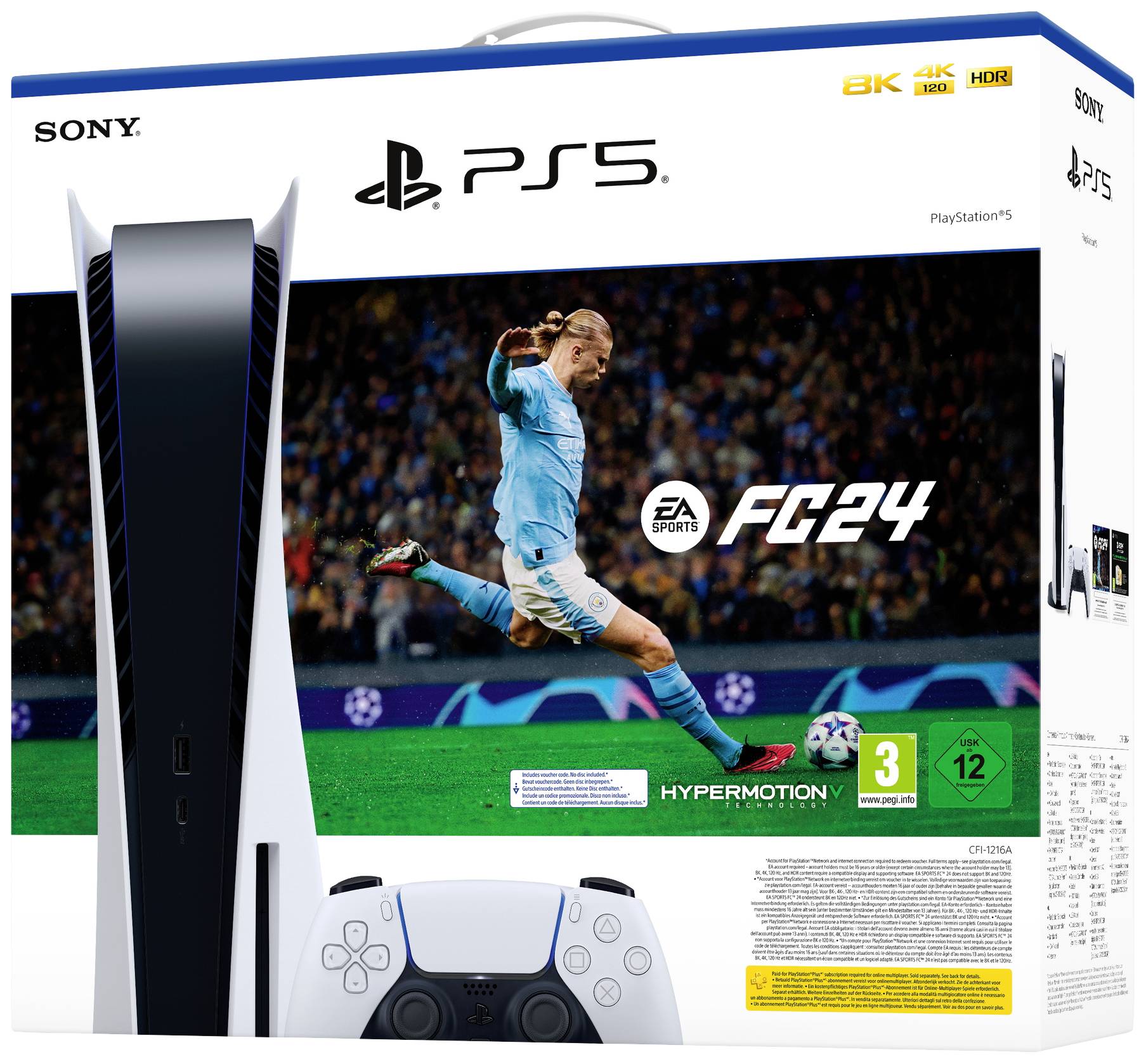 Sony Playstation® 5 Konsole 825GB Weiß, Schwarz inkl. EA SPORTS FC™ 24