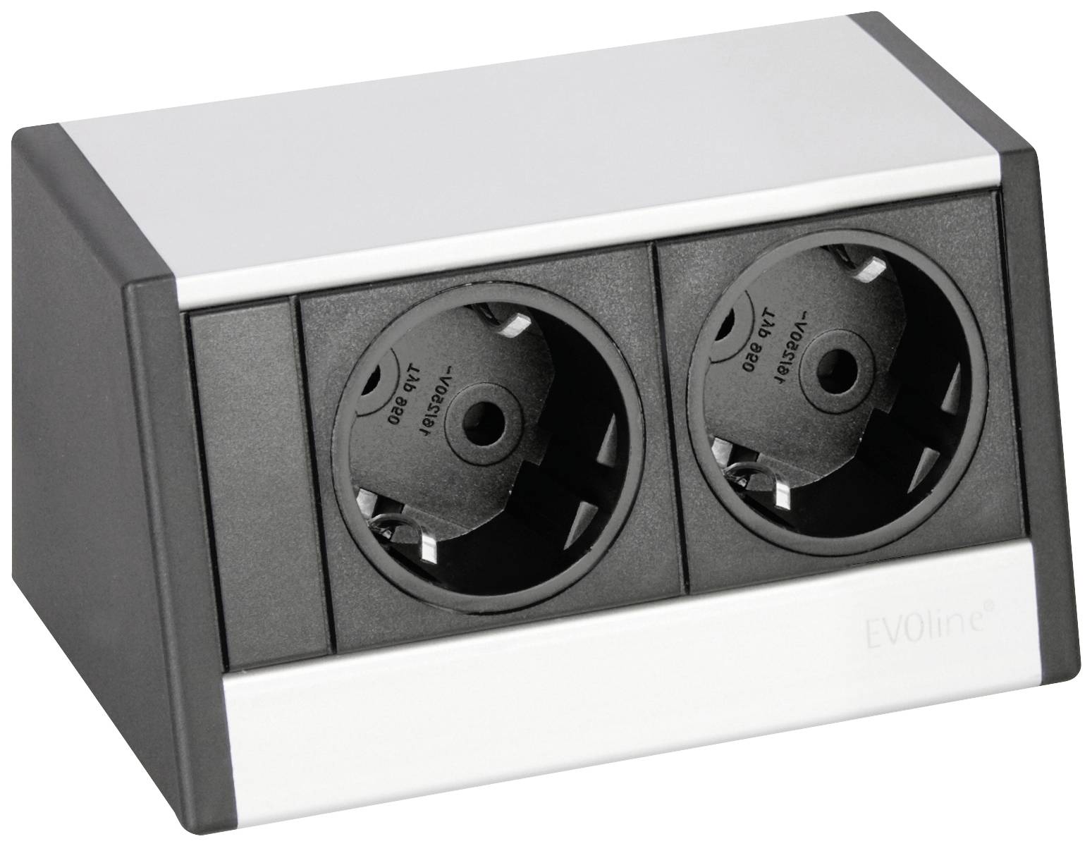 EVOline 1598 0001 5500 Tischsteckdose Schwarz, Silber ohne Stecker