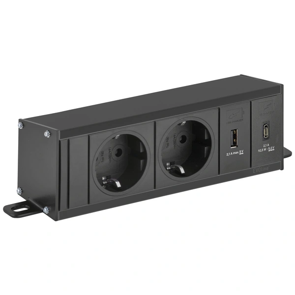 EVOline (1459200-9382-0002) Steckdosenleiste Schwarz Schutzkontakt EVOline (1459200-9382-0002) Steckdosenleiste Schwarz Schutzkontakt