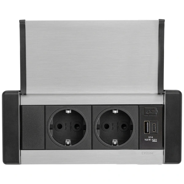 EVOline (1459200-961-0001) Steckdosenleiste Silber Schutzkontakt EVOline (1459200-961-0001) Steckdosenleiste Silber Schutzkontakt