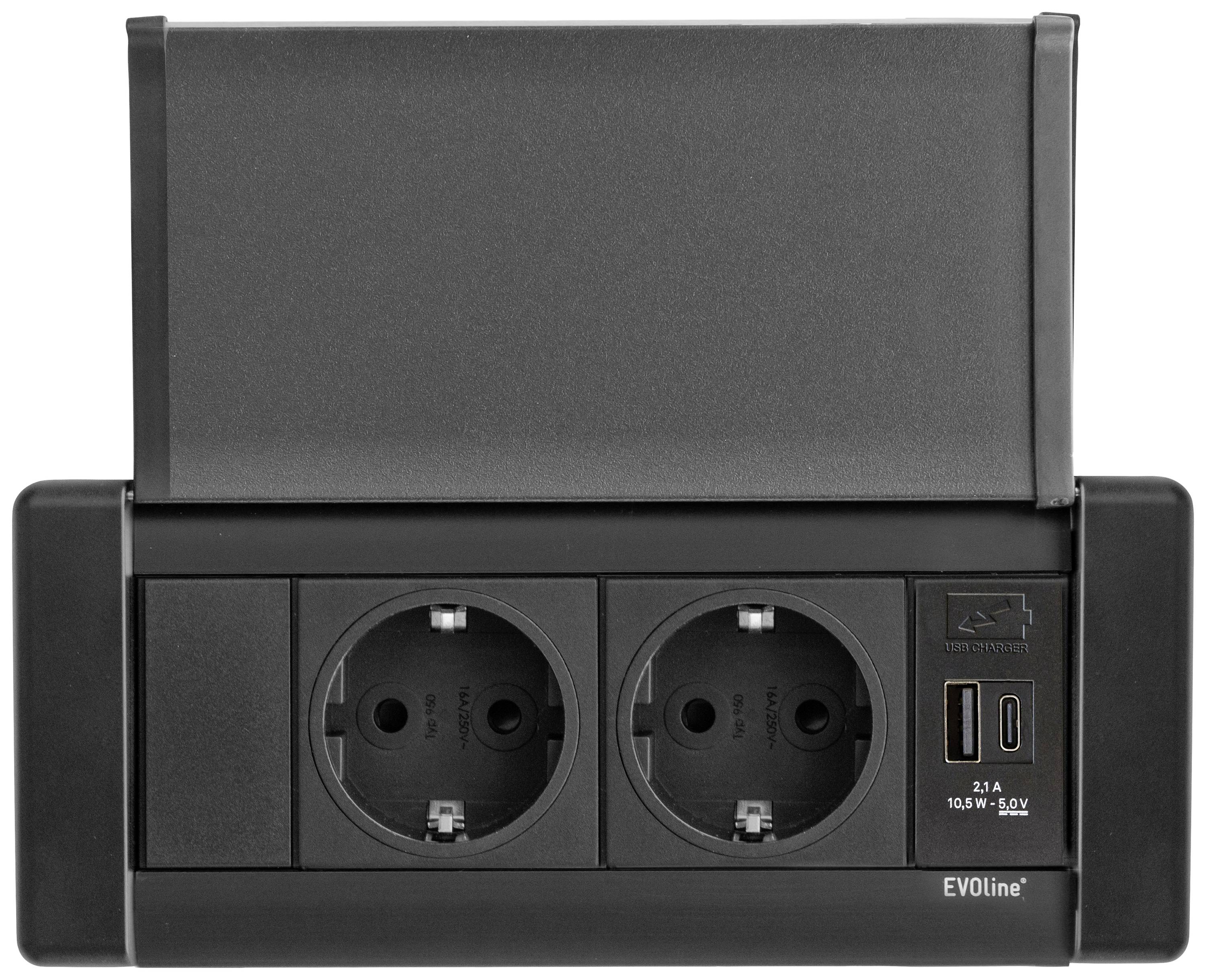 EVOline (1459200-961-0002) Steckdosenleiste Schwarz Schutzkontakt