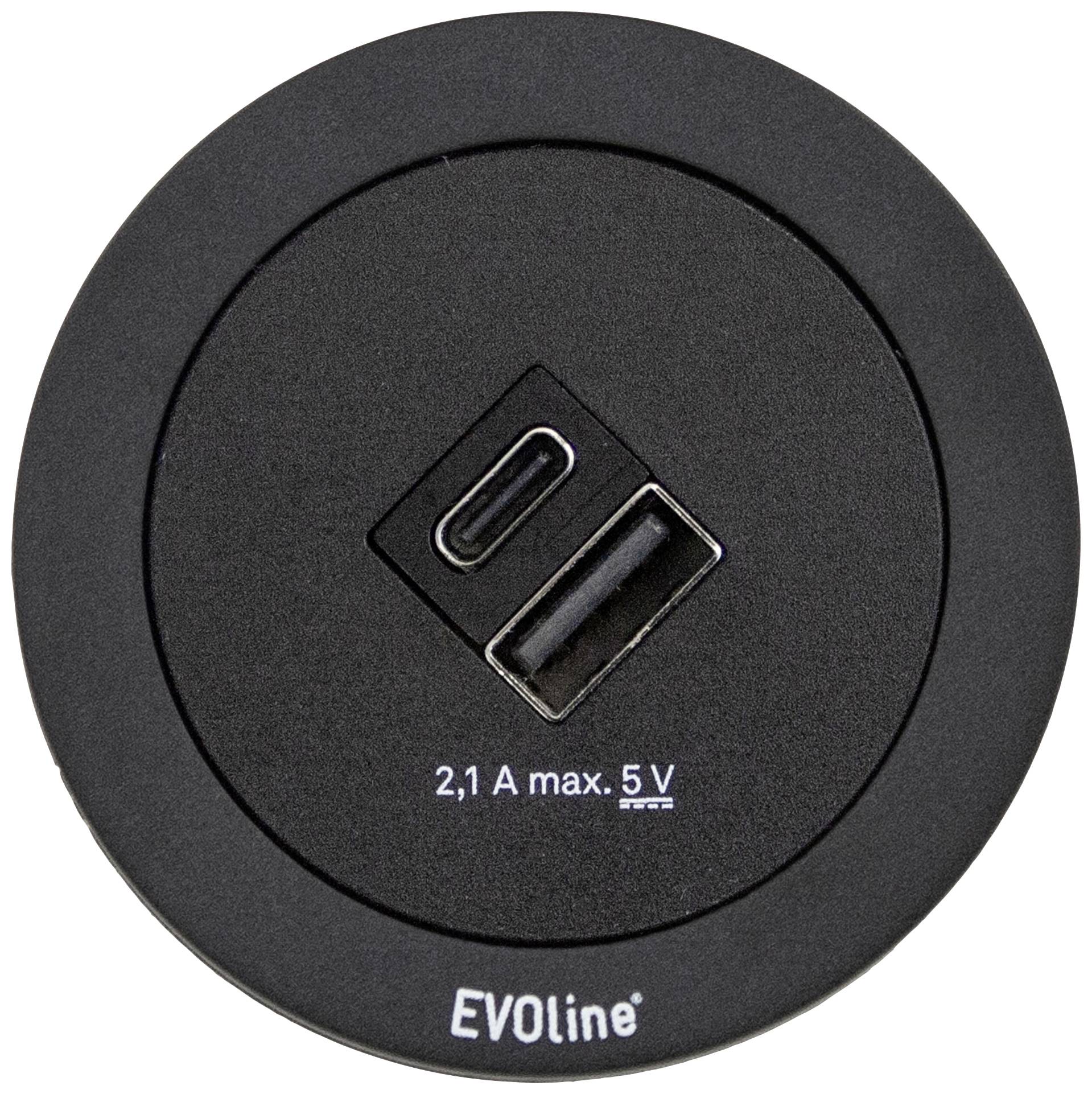 EVOline 1592 8001 4800 Tischanschlussfeld Schwarz Schutzkontakt