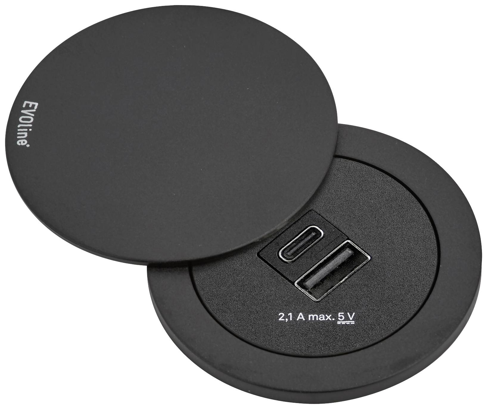 EVOline 1592 8001 9000 Tischanschlussfeld Schwarz Schutzkontakt