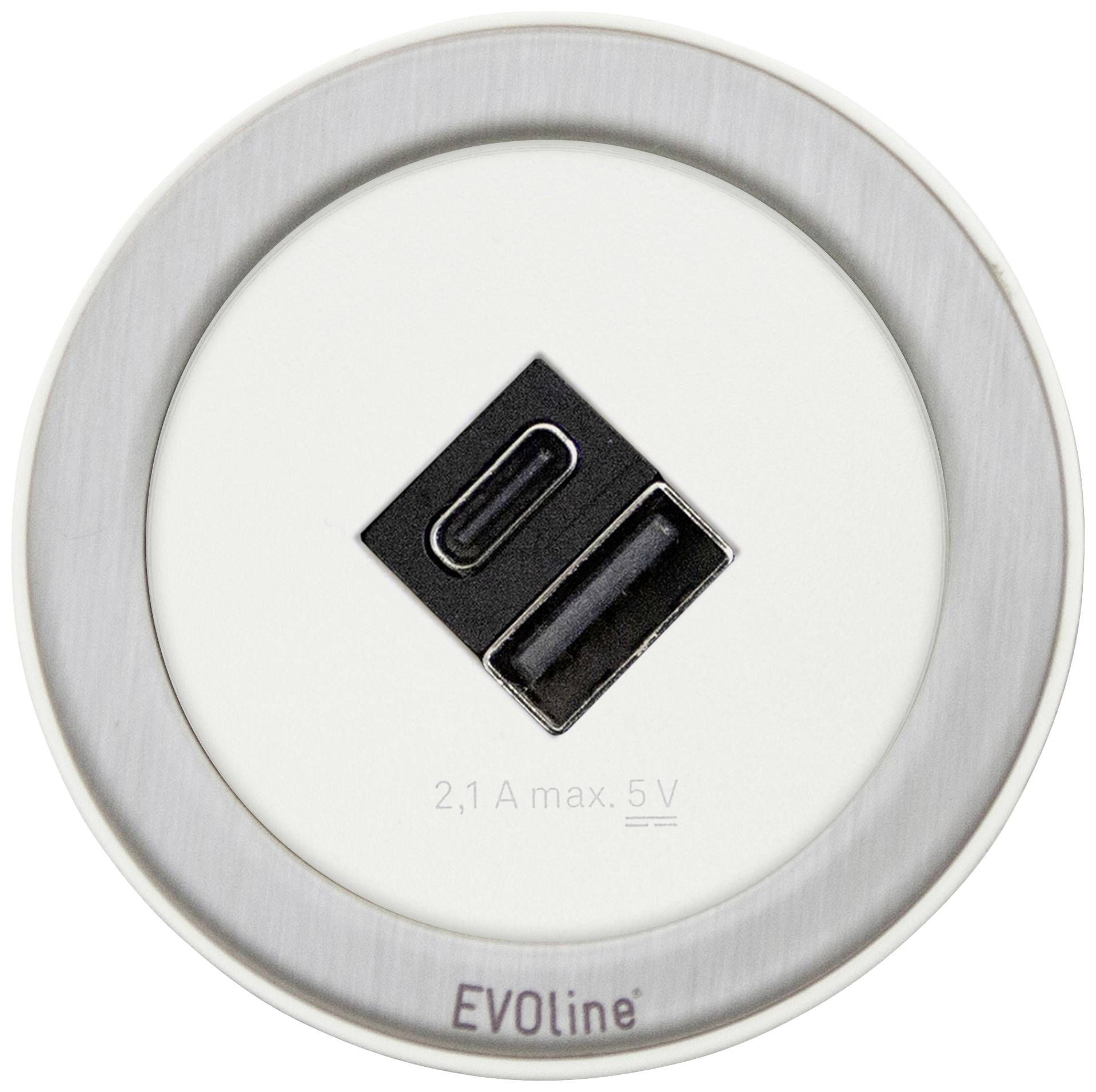 EVOline 1592 8001 9300 Tischanschlussfeld Weiß/Edelstahl Schutzkontakt