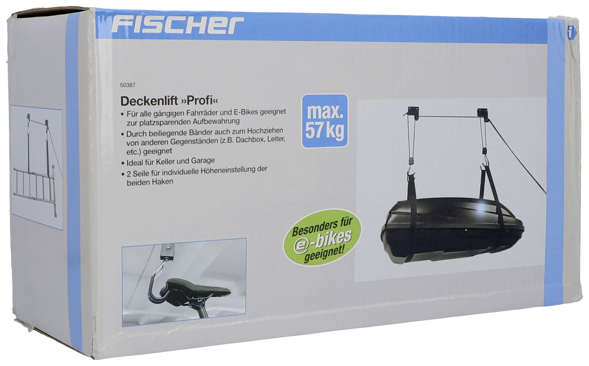 FISCHER FAHRRAD 50387 Deckenlift Anzahl Einstellplätze=1 Schwarz