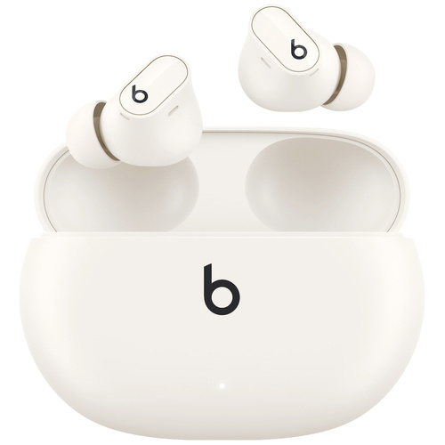 Beats Studio Buds Plus HiFi In Ear Kopfhörer Bluetooth® Stereo Creme-Weiß Noise Cancelling, Mikrofon-Rauschunterdrückung Ladecase