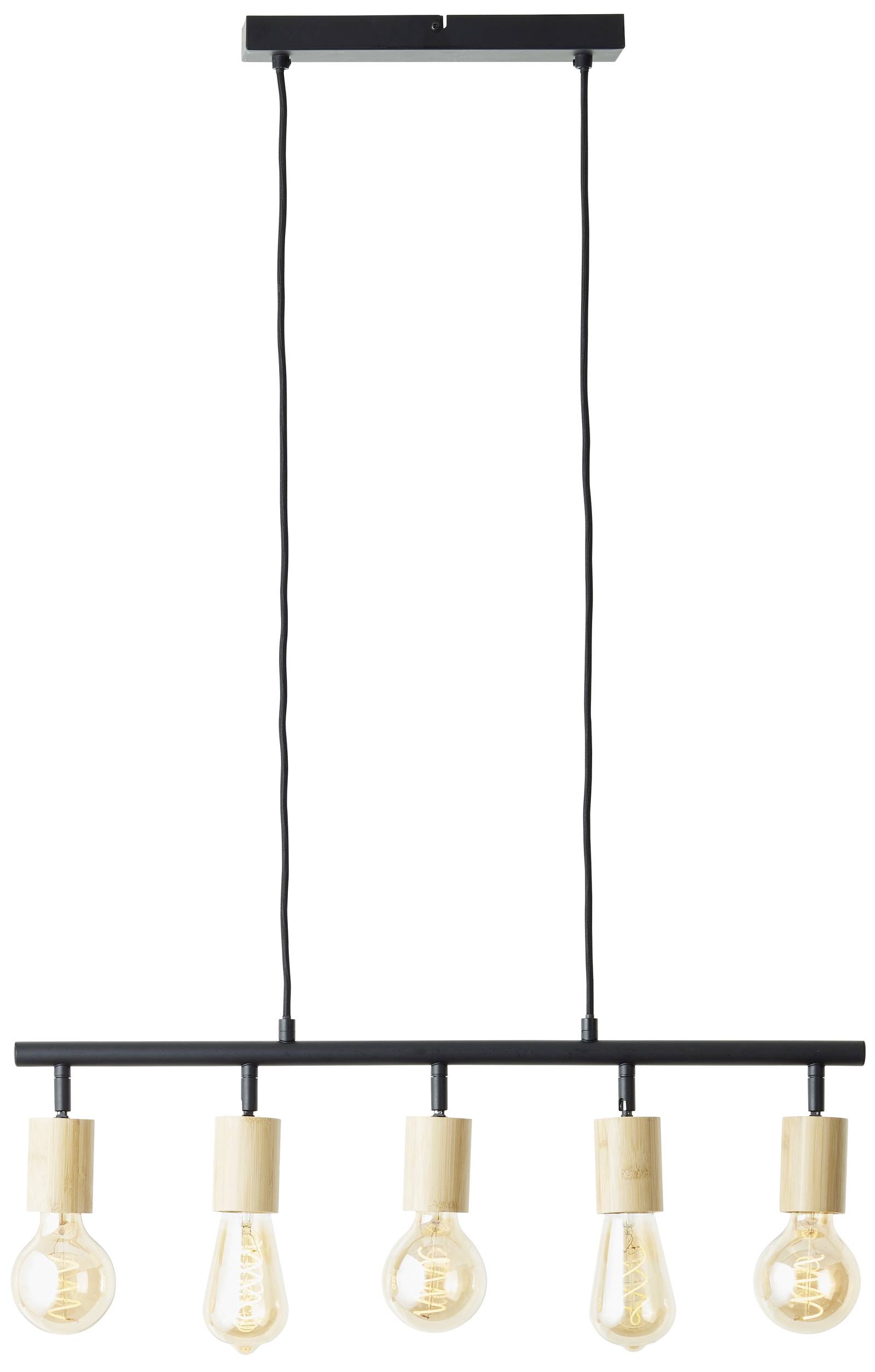 Brilliant Tiffany 99684/76 Pendelleuchte E27 28W Schwarz (matt), Natur